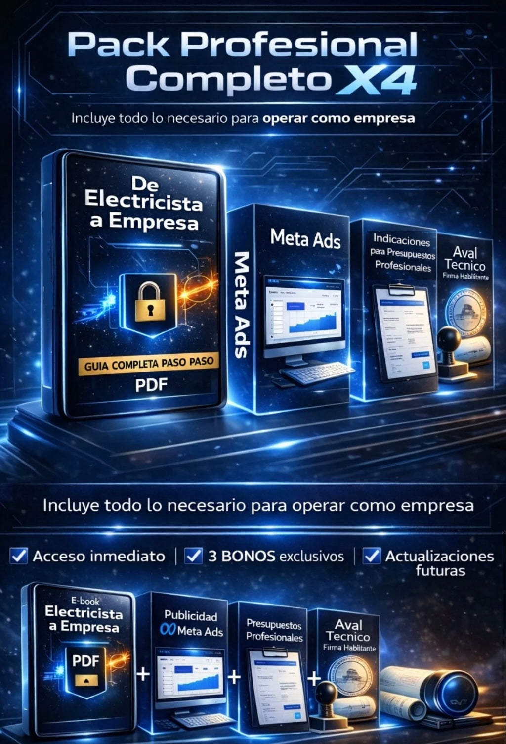 Sistema profesional para escalar de electricista a empresa